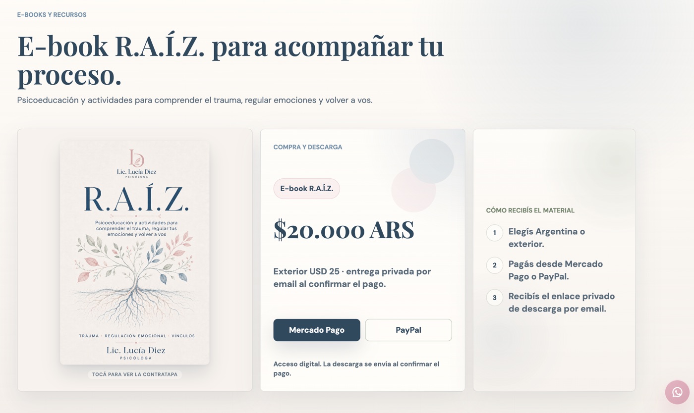 Captura del ebook R.A.Í.Z. de Lucía Diez