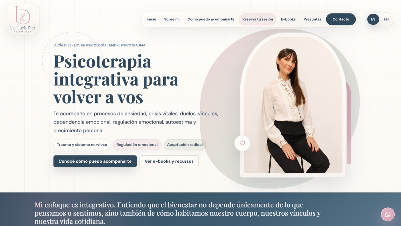 Captura de la web de Lucía Diez