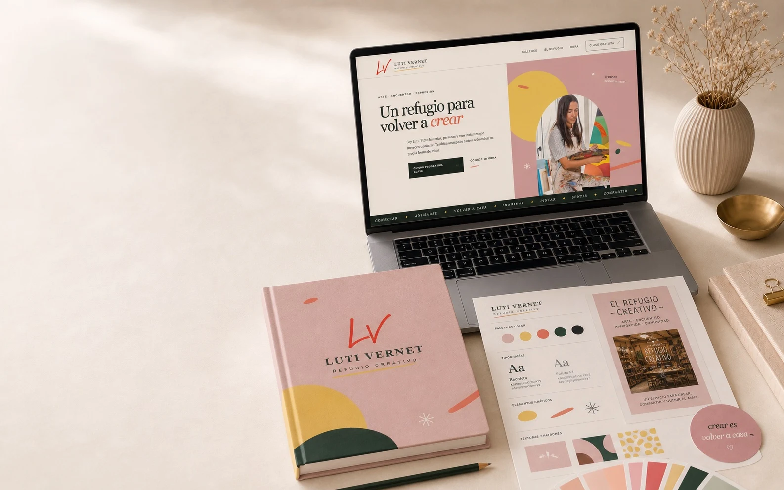 Presentación del diseño web y la identidad visual de Luti Vernet