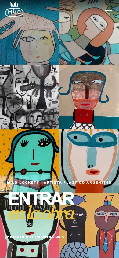 Milo Lockett: vista del diseño en celular, proyecto en construcción