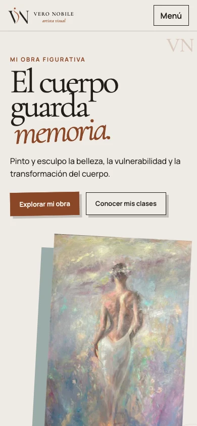 Vero Nobile: vista del diseño en celular, proyecto en construcción